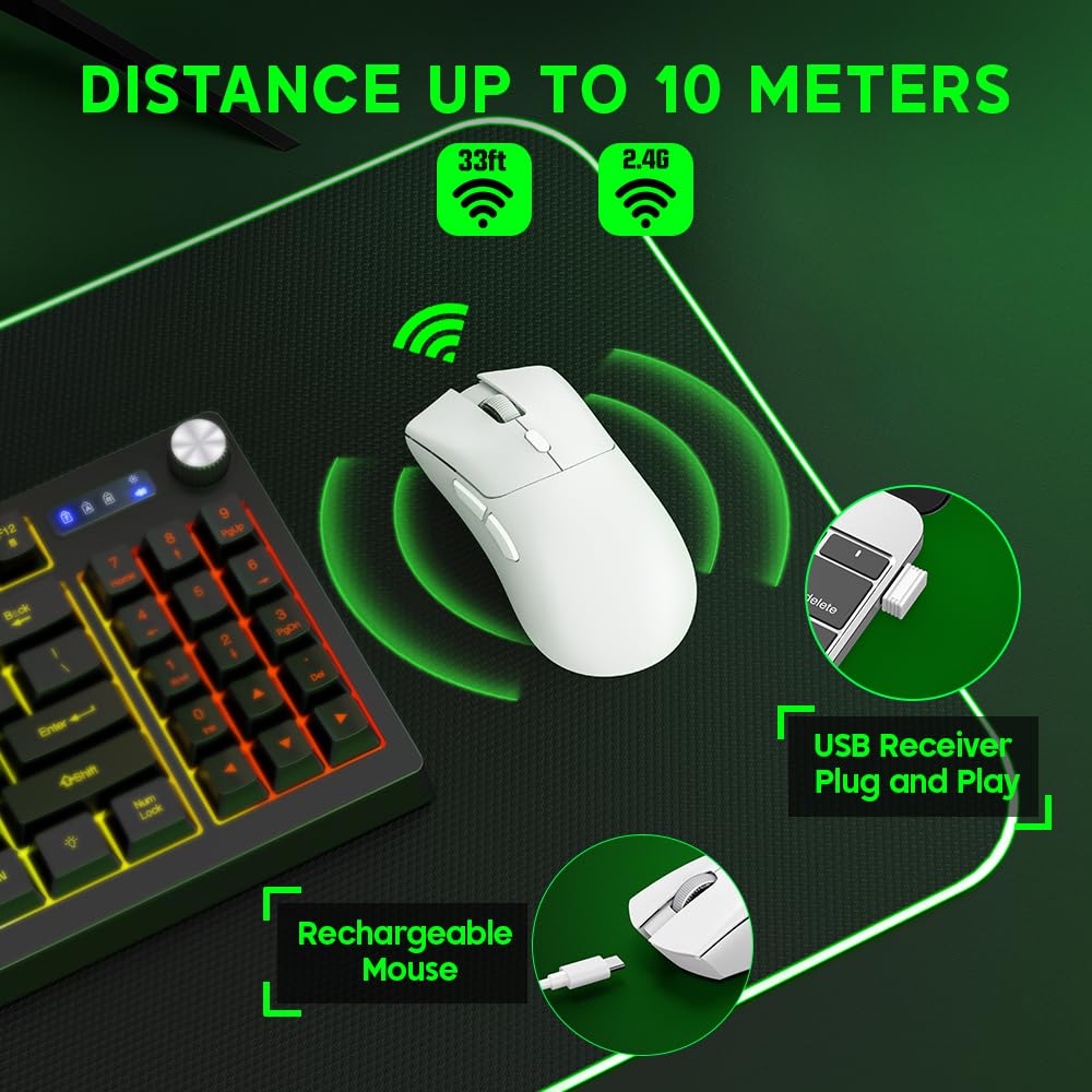 WolfLawS KM-1 Gaming Mouse, Wireless Mouse Gaming Computer Mice USB with Honeycomb WolfLawS KM-1 Gaming Mouse, Wireless Mouse Gaming Computer Mice USB with Honeycomb