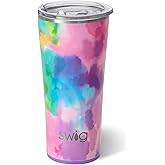 Swig Life 22oz Insulated Tumbler, Travel Coffee Tumbler with Lid, Cup Holder Friendly Travel Coffee Mug, Stainless Steel (Cloud Nine)