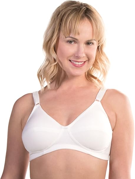 Leading Lady Women S Plus Size Latex Free Cotton Bra White 42 Dd