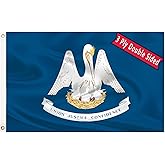 Louisiana State Flag 3x5 Outdoor Double Sided State of Louisiana Flags 3 Ply 240D Polyester Sewing 4 Rows of Thread with Durable Canvas Header and Brass Grommets Louisiana Decor for Indoor Wall Room