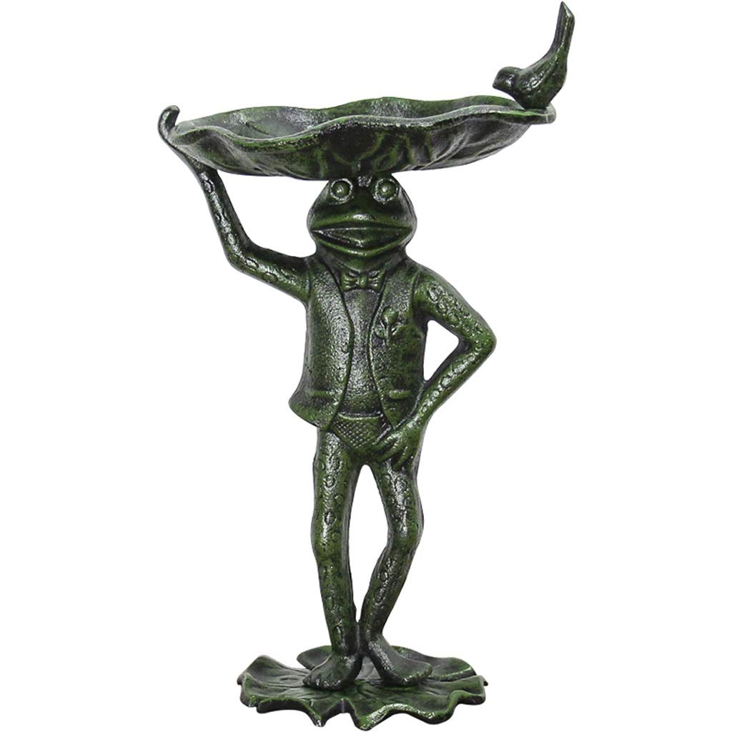 Xingkunbmshop Frog Bird Feeder Bird Table Cast Iron Ornaments