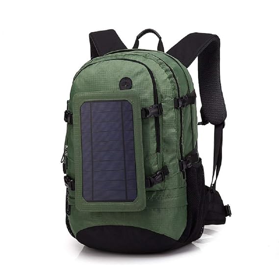 EHOMEE Männer Tasche Wandern Solarbetriebene 6,5 Watt 5 V Rucksack Wasserdichte Laptop Daypacks Reisen Rucksäcke Umhängetasch
