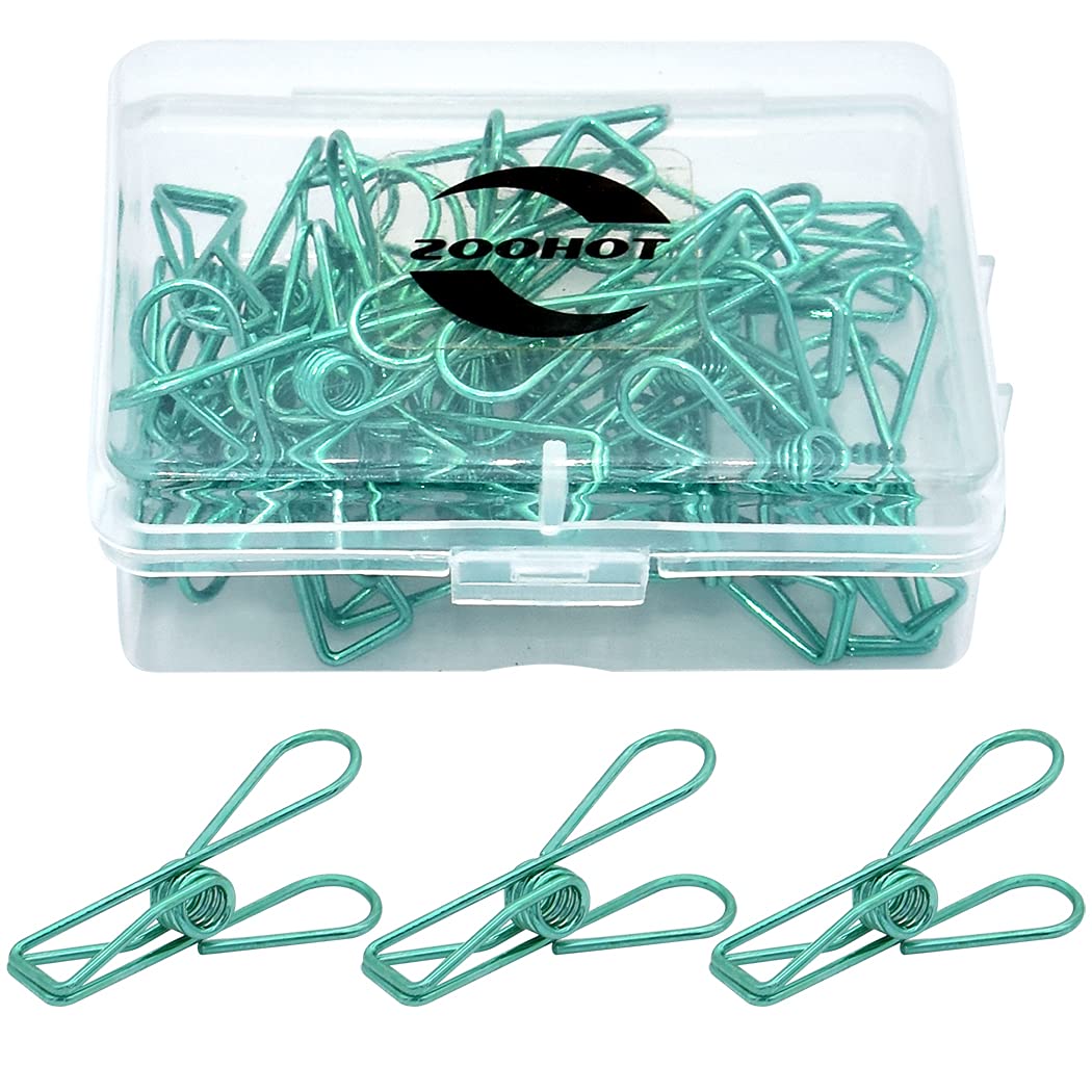 zoohot 25 Pack Small Metal Wire Hollow Out Multi-Purpose Utility Clips Invoice Bill Paper Clips for Office School Home Use (Green) — image 1