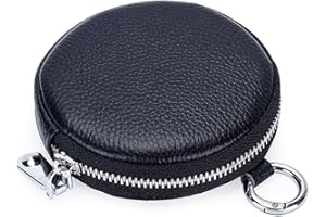 Yzikema 1 Pcs Leather Zipper Coin Purse Wallet With Keychain, Coin Organizer, Change Holder,Card Case, Mini Leather Zipper Storage Bag for Men & Women