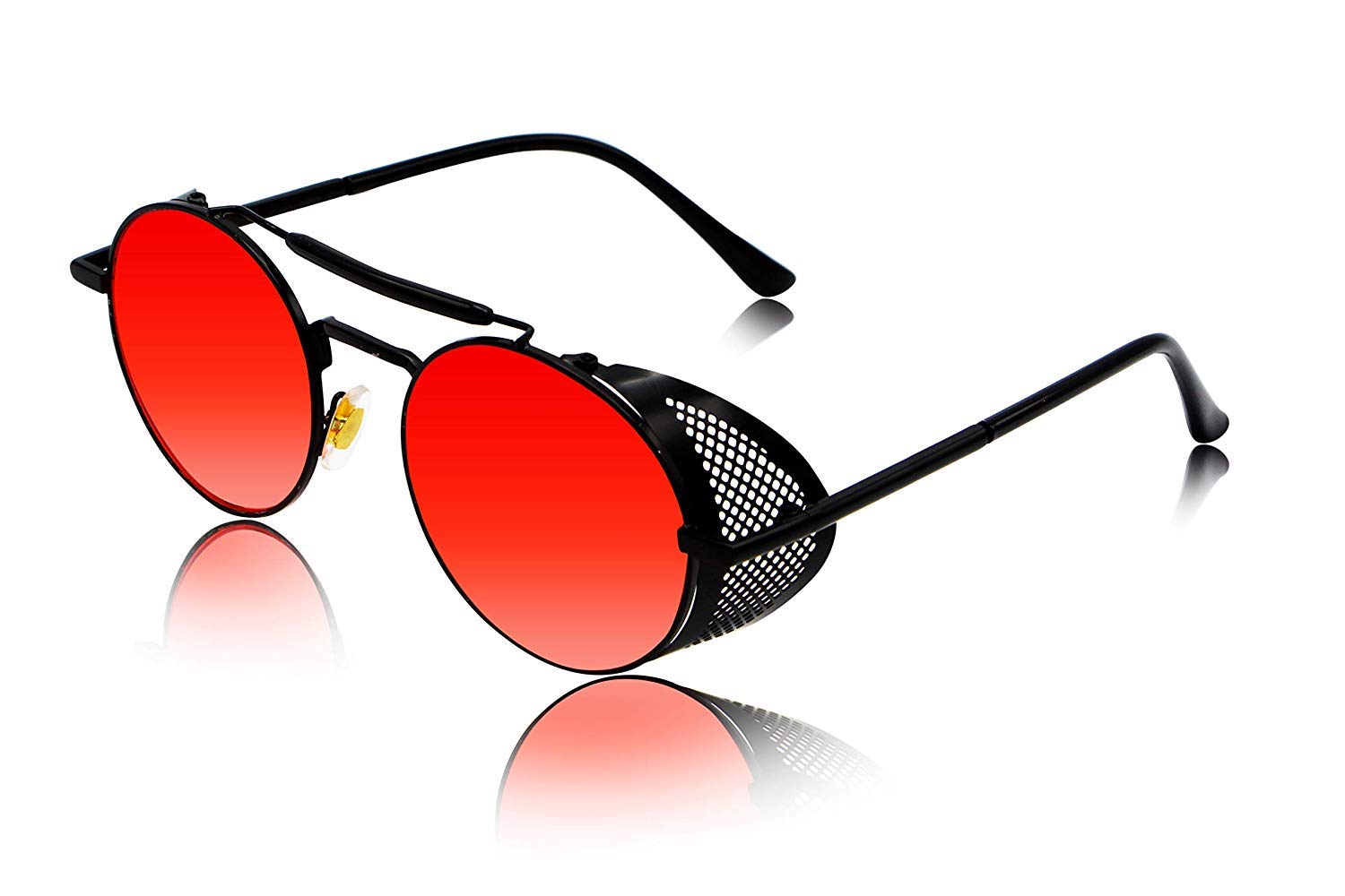 circle sunglasses with side shields