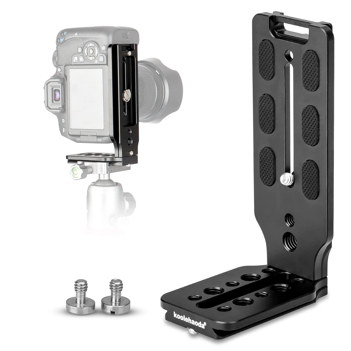 Koolehaoda L Shape Camera Bracket, Video Vertical Shooting Quick Release Plate L Stand Arca Swiss Compatible for Tripod Head Ballhead DSLR Camera