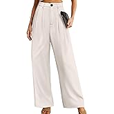 TESANCCO Wide Leg Pants for Women Business Casual Palazzo Pant High Waisted Dressy Flowy Work Office Trousers with Pockets Beige XXL