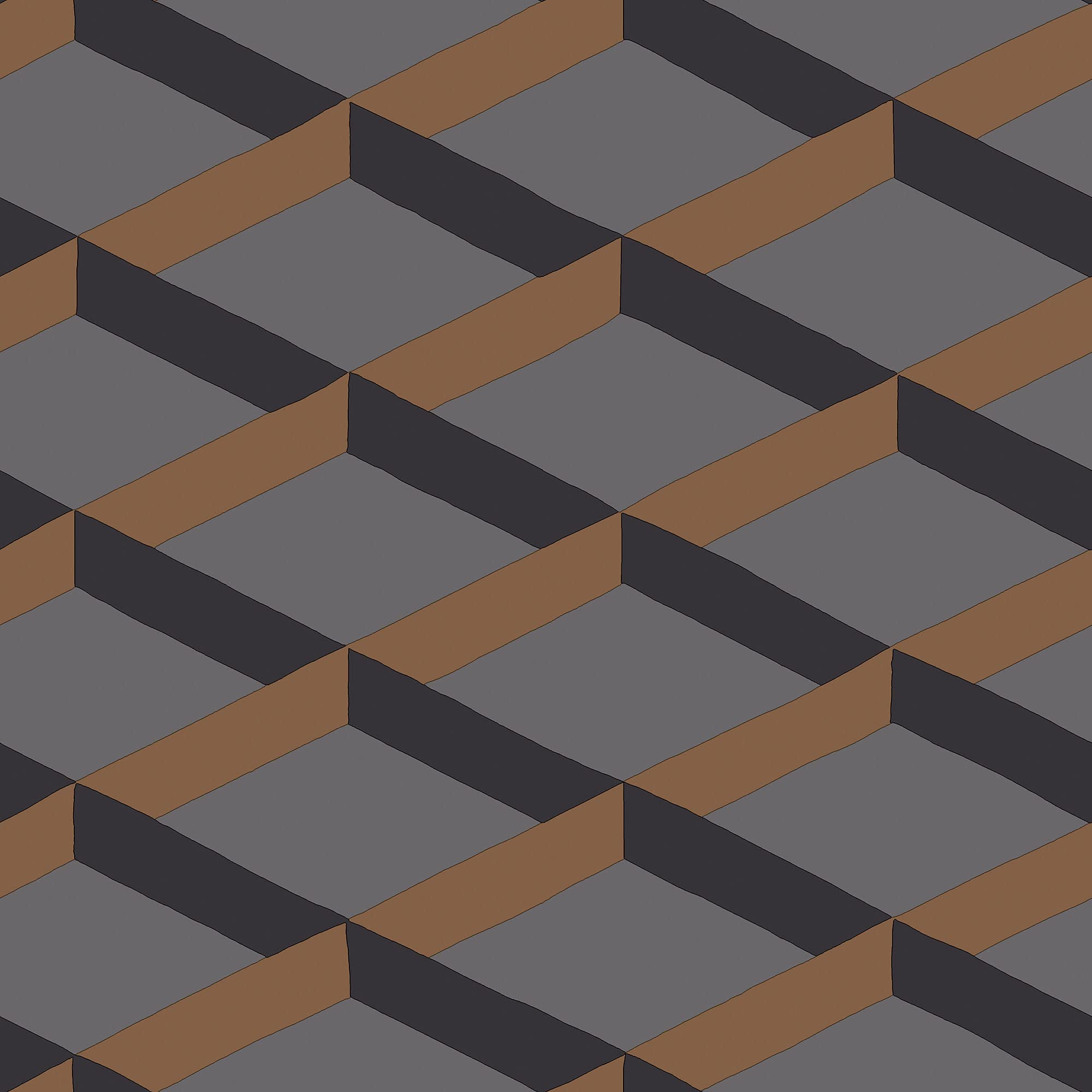 Galerie DA23253 Luxe Shadow Trellis Wallpaper, Tan/Grey, 10.05m x 53cm