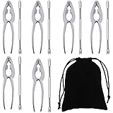 HongFei 12 Pieces Seafood Tools Set Nut Cracker with 6 Lobster Crab Crackers and 6 Seafood Forks