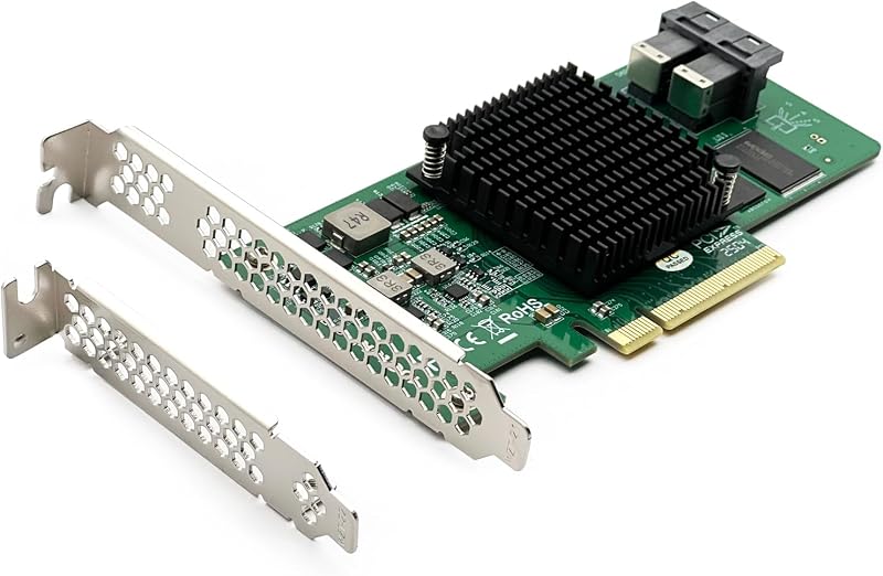 10Gtek 12G SAS SATA HBA RAID Controller Card Broadcom SAS 3008 9300-8I PCI-E