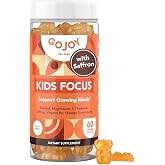 GOJOY NATURALS Kids Focus Gummies &ndash; Saffron, Magnesium Glycinate, L-Theanine &amp; Inositol Supplement for Kids &amp; Teens &ndash; Focus, Attention &amp; Calm &ndash; Vegan, Sugar-Free