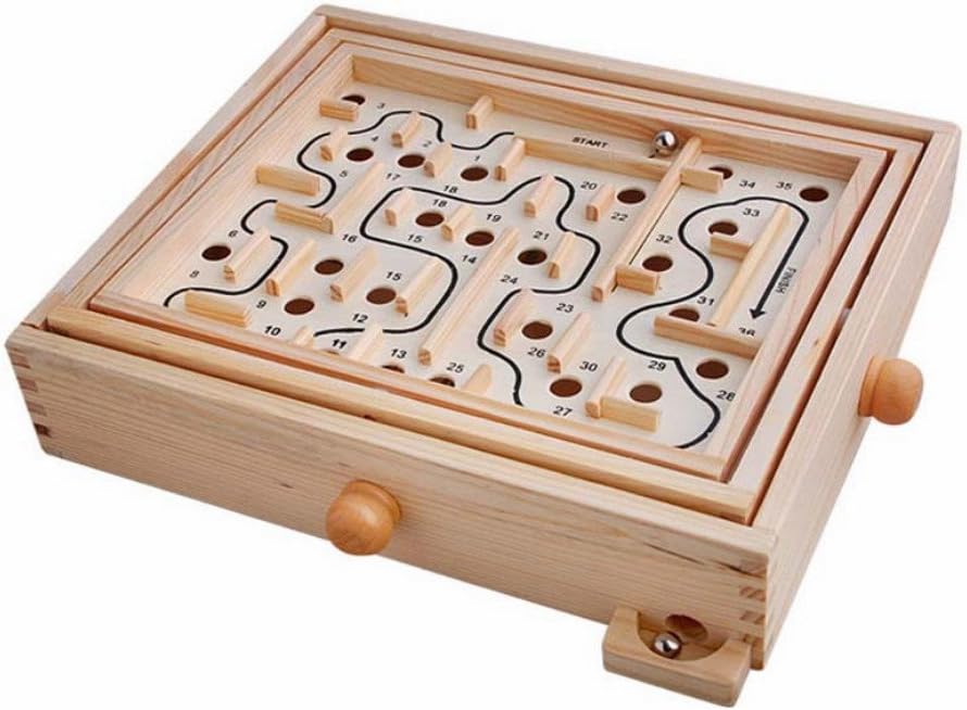 Hujinlder Kids 3D Educational Labyrinth Toy Maze Wooden Puzzle Game Maze