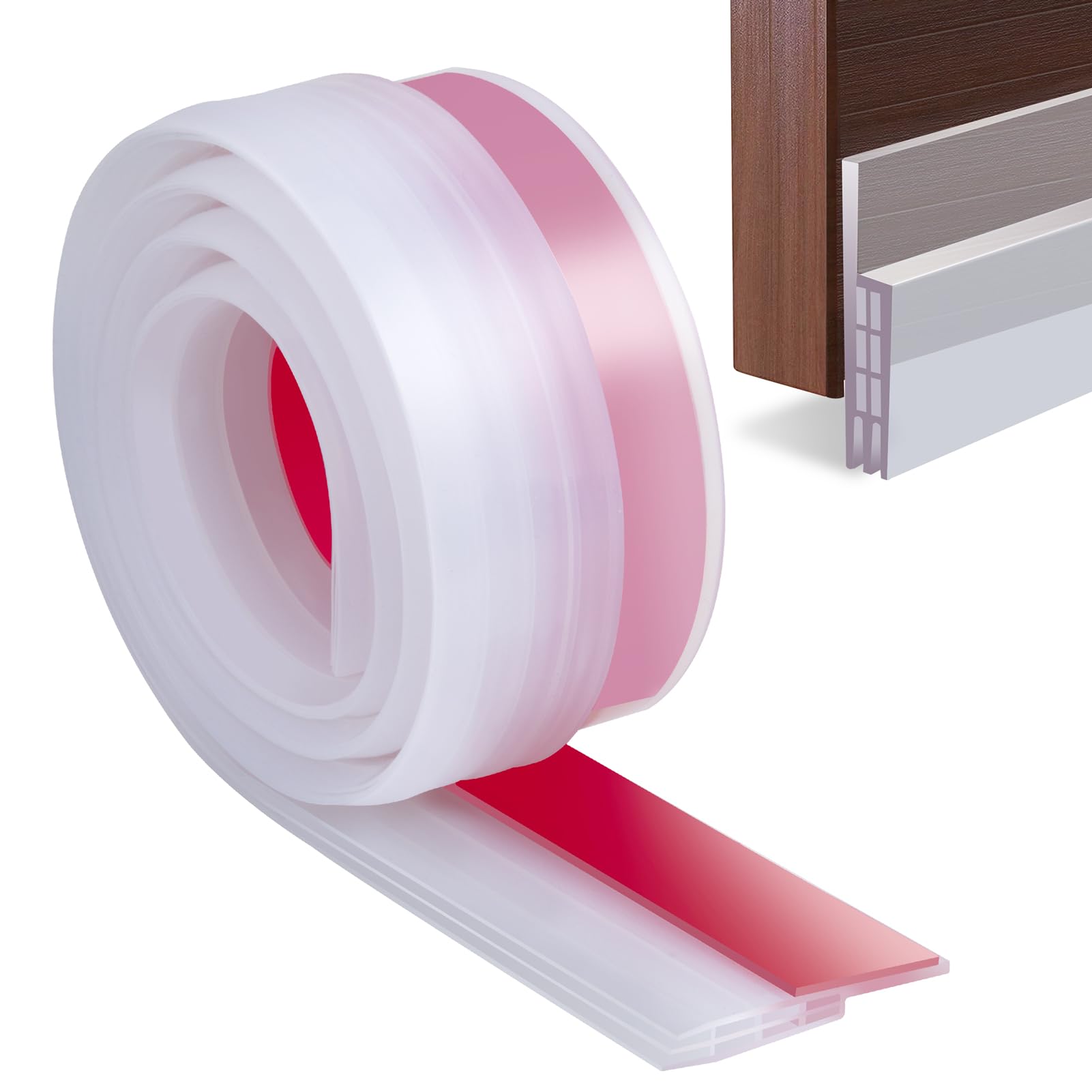 YOUSHARES Transparent Door Draught Excluder - Strip & Seal for Doors