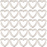 SUNNYCLUE 1 Box 200Pcs Silver Heart Connector Metal Linking Rings Alloy Tibetan Style Hollow Small frame Spacers Link Charm Connectors Accessories for Jewelry Making Beading Earring Supplies DIY Craft