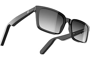 Lucyd - Bluetooth Audio Glasses - Men & Women Smart Glasses w/UV Protection - Open Ear, Noise Canceling Wireless Mics, Quadrasonic Sound Speaker, Voice Assistants Compatible - Darkside