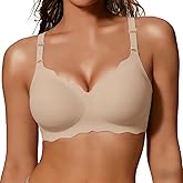 COCOMARTS Jelly Bras for Women No Underwire Scalloped Push Up Wireless Bralettes Seamless Soft Comfort Everyday Tshirt Bra