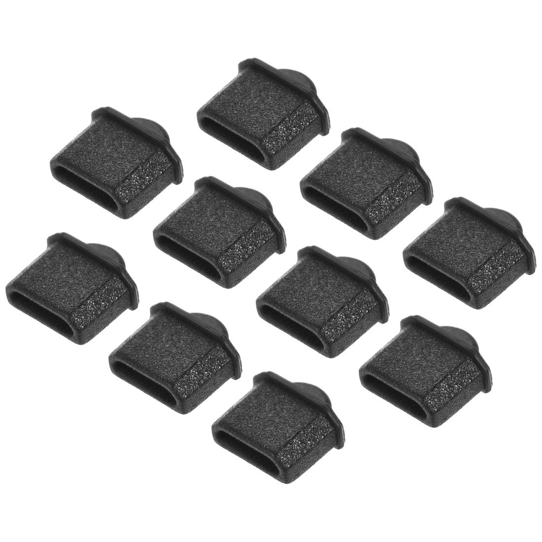 sourcing map 10pcs Micro Silicone Protectors Male Port Anti Dust Cap Cover Black