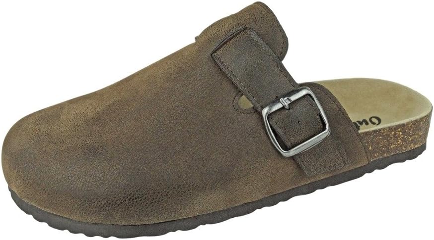 Outwoods Women's Clog-2 Vegan Leather Buckle Strap Slip-on Clogs