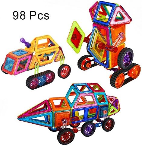 MarlaMall 98PCS Magnetic Building Blocks Toy Magnetic Designer Construction Set Educational Stacking Kit for Kids Over 3 Years Old