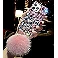 Losin Compatible With IPhone 14 Plus Bling Diamond Case For Women And Girls Fashion Luxury Crystal Rhinestones 3D Glitter Shiny Sparkly Gemstone Cute Heart Pattern Pearl Cover, Pearl Cover - View #5