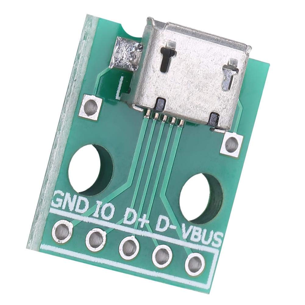 Oumefar 10pcs Micro USB to DIP Adapter Board, 5 Pin Micro USB Female Breakout Board 2.54mm Pitch - Image 5