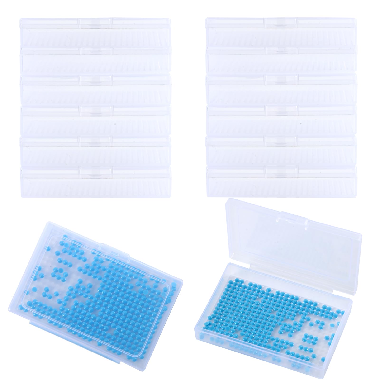 Photo 1 of 12 Pcs Small Trays with Lids Diamond Painting Storage Containers Trays, Diamond Painting Accessories, Box Package, Convex Point Bottom Design for Efficient Crafting