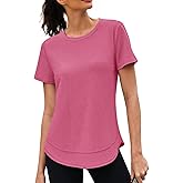 3rd hill Womens Workout Tops Short Sleeve Crewneck Sports Yoga Running Shirts Quick Dry Outfits S-3XL