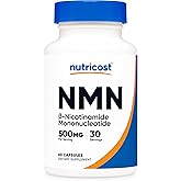 Nutricost NMN (Nicotinamide Mononucleotide) 500mg, 60 Capsules - Vegetarian Friendly, 30 Servings, Gluten Free, GMO Free