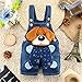Kidscool Baby Summer Cotton Denim 3D Cartoon Yellow Dog Soft Short Overalls