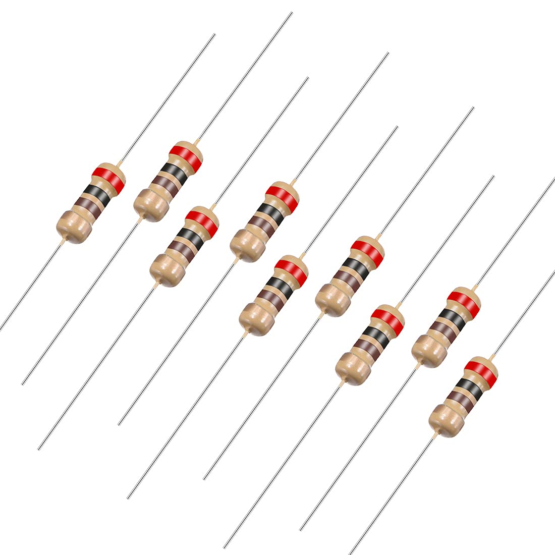 sourcingmap 100Pcs 82K Ohm Resistor, 1/4W 5% Tolerance Carbon Film Resistors, 4 Bands for DIY Electronic Projects and Experiments