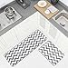Carvapet 2 Pieces Microfiber Chevron Non-Slip Soft Kitchen Mat Bath Rug Doormat Runner Carpet Set, 17