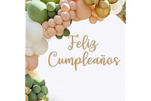 RAMCIYO Feliz Cumpleaños Decal Sign for Backdrop - Spanish Happy Birthday Decorations， Happy Birthday Decal Stickers, Birthday Party Decorations