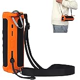 Case for JBL flip 6,JOYSOG Silicone Carrying Case Protect Pouch Sleeve Protector Cover Travel Bag with Shoulder Strap for JBL FLIP 6 Bluetooth Speaker (Orange)