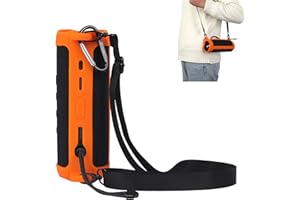 Case for JBL flip 6,JOYSOG Silicone Carrying Case Protect Pouch Sleeve Protector Cover Travel Bag with Shoulder Strap for JBL FLIP 6 Bluetooth Speaker (Orange)