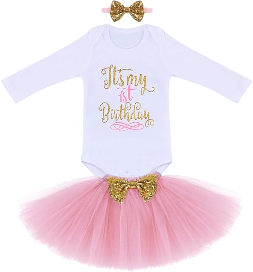 FEESHOW Baby Mädchen Strampler Mit Tüllrock – Prinzessin Kleid Für Neugeborene, Sommer & Feste