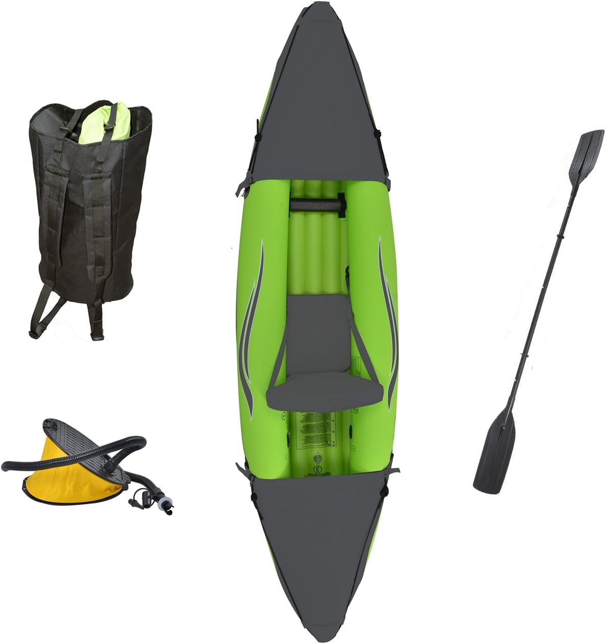 Outdoor Tuff Stinger 3 OTF-2751PK Inflatable One-Person Sport Kayak with Rotatable Paddle, 275-Pound Capacity