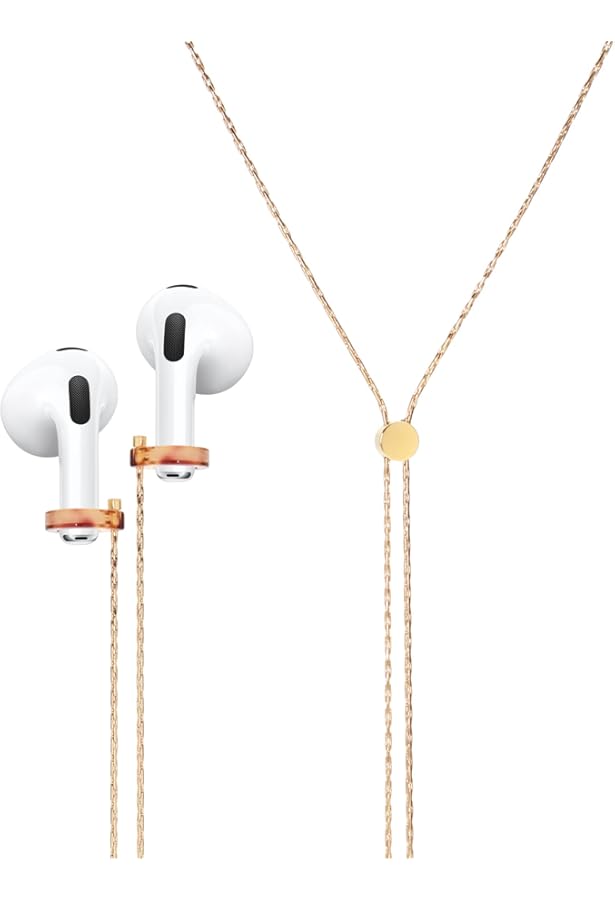 Amazon.com: Tapper 18K Rose Gold Plated Rope Chain for AirPods