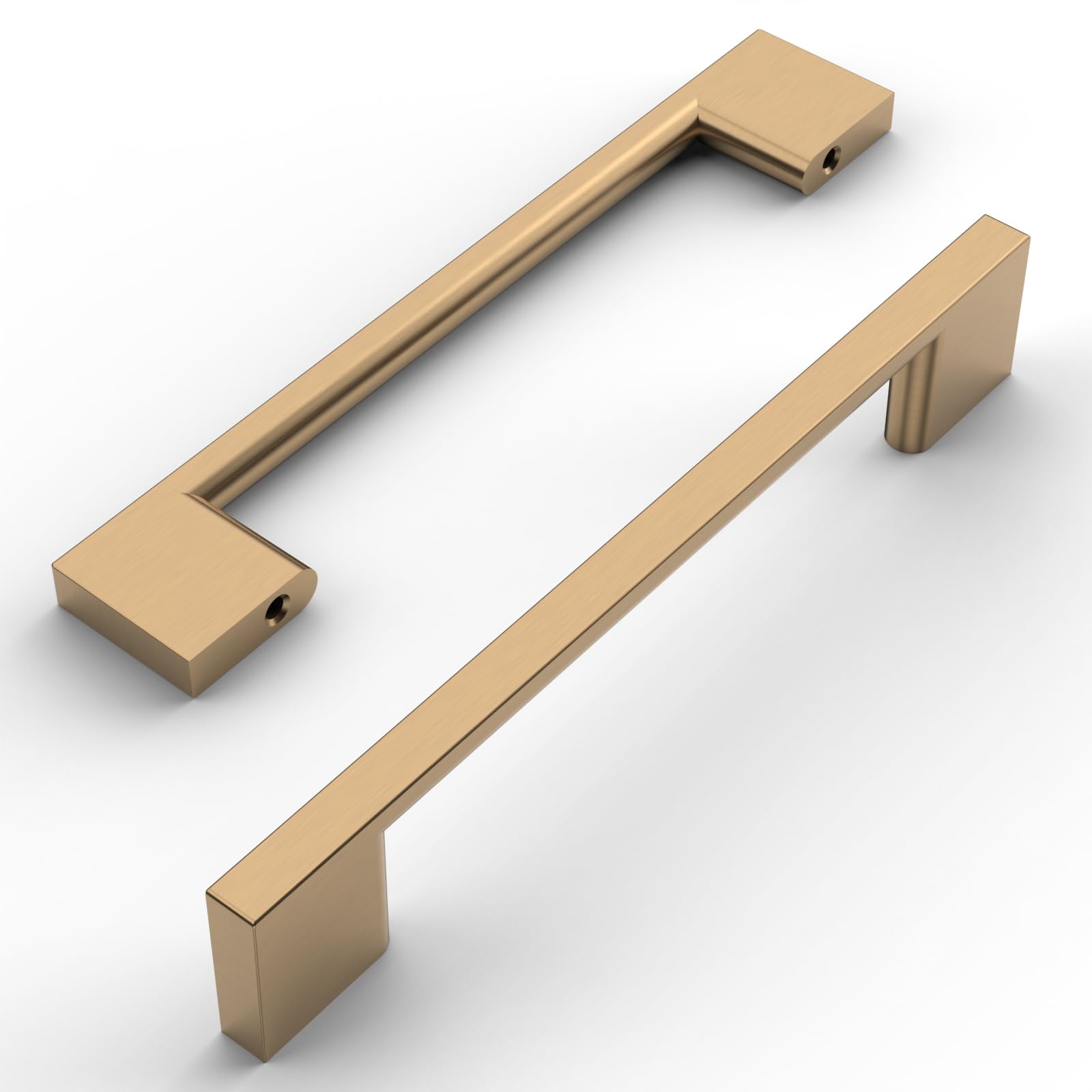 Amerdeco 10 Pack Champagne Gold Cabinet Pulls 128MM Hole Centers Kitchen Cabinet Handles Hardware Kitchen Handles for Cabinets Cupboard Handles Drawer Pulls UK0044 — image 1