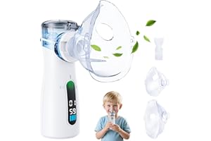 SRIVDK Nessl Portable Mesh Nebulizer for Adults and Kids - Dual Mode Inhaler, USB-C Rechargeable Nebulizer, Whisper Quiet Operation, Self-Cleaning Function - Nebulizer Machine with Mouthpiece & Child/Adult