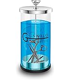FRAMAR Matte Disinfectant Jar For Salons - Glass With Stainless Steel Basket, Holds 42oz, Non-Slip Base