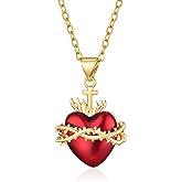 TALYKONG Sacred Heart of Jesus/of Mary Necklace for Women Catholic Christmas Jewelry Gifts for Women