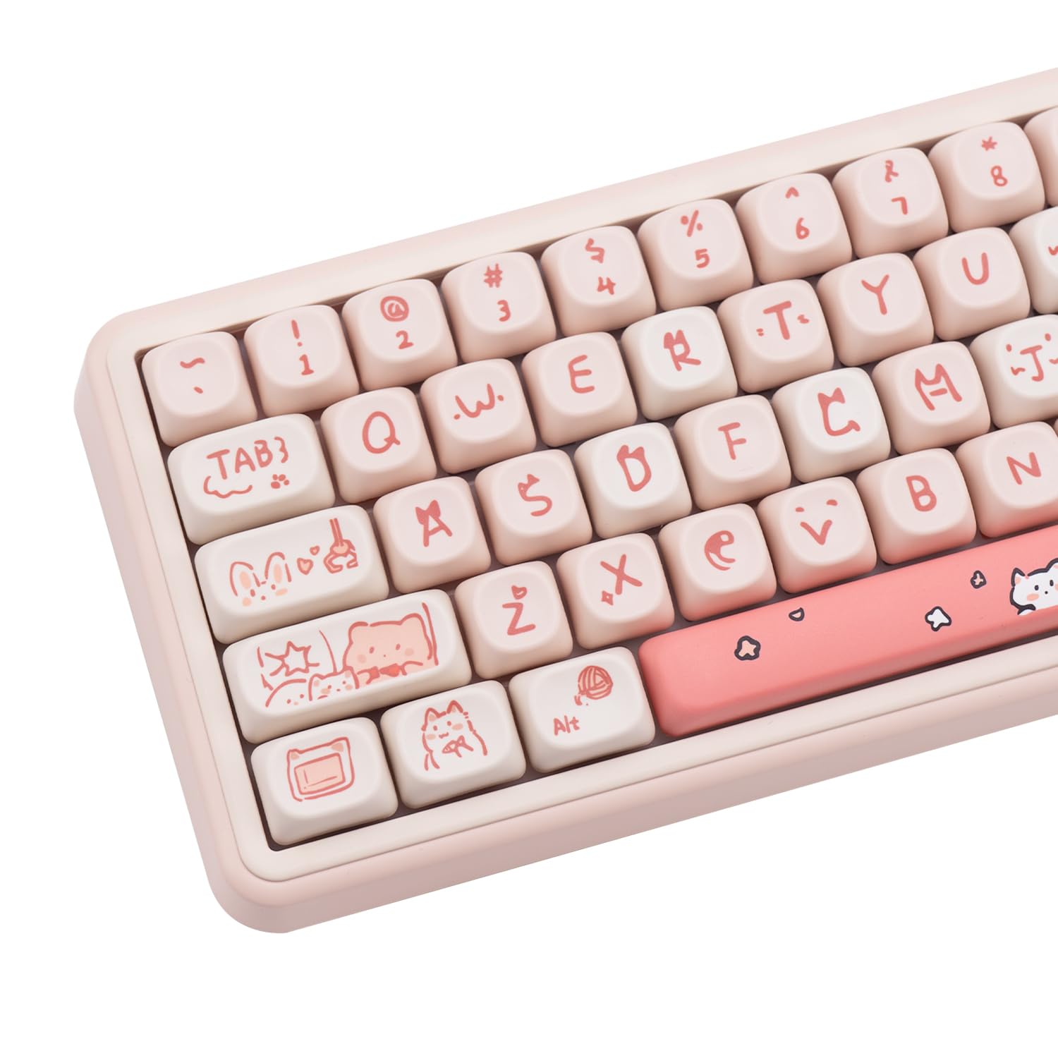 Mua COOMICKEY PBT Keycaps, 139 Keys Keycaps 75 Percent, Cute MOA ...