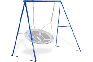 YOROVENT 550lbs Swing Stand A Frame Heavy Duty, 71” Height Full Metal Swing Frame,Anti-Rust and All Weather Resistance,Suit Saucer Swing,Swing Chair for Kids in Backyard,Outdoor(Blue Frame Without Swing)