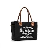 Lamyba Sel De Mer Canvas HandBag Upcycled Canvas Leather Tote Bag