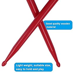 Piutouyar 5A Drum Sticks, Red Nylon Drumsticks Oval