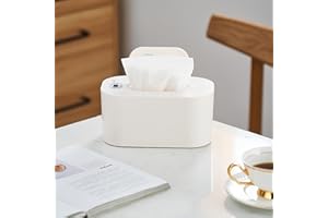 BANAPOY Baby Wipe Warmer, Portable USB Powered Baby Wet Wipes Dispenser Holder with Temperature Control, Paper Towel Heater for Home, Car, Travel (White)