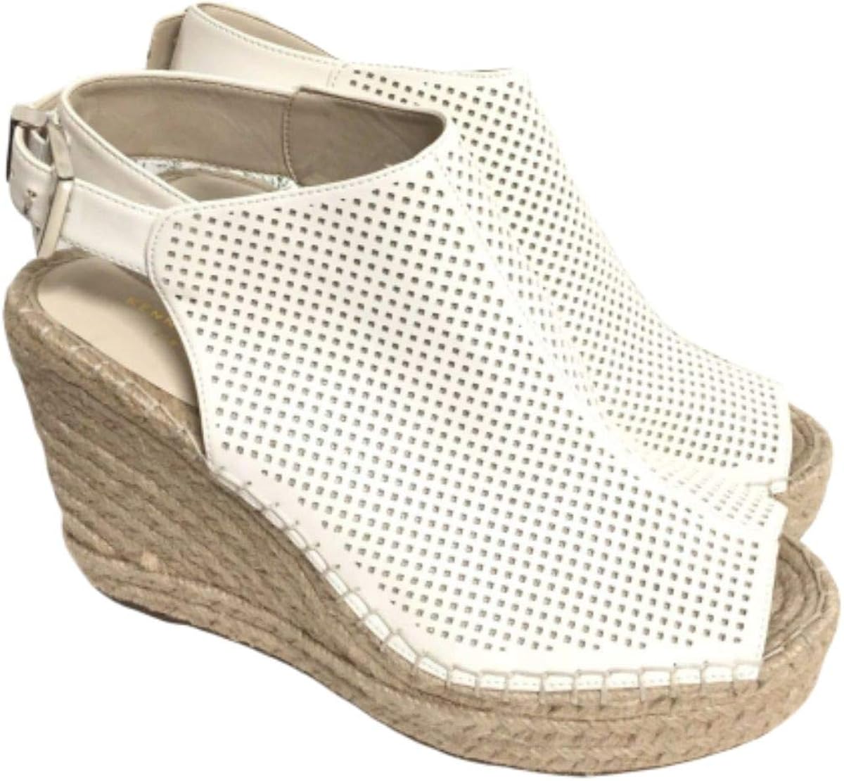 cream closed toe wedges