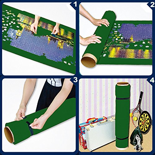 Portable Jigsaw Puzzle Roll Up Mat Puzzle Saver Storage Felt Mat Board