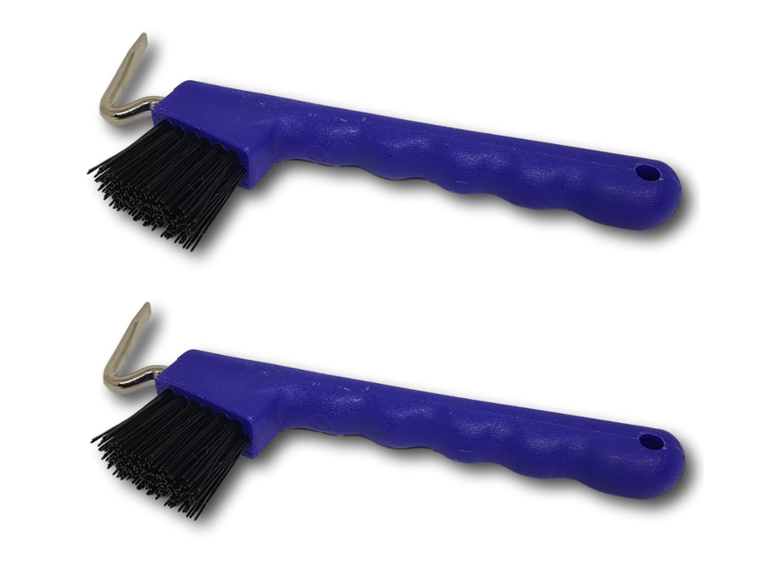Hoof Pick for Horses Donkey Goats Hoof with Extra Stable Brush and Ergonomic Handle (2 x Blue)