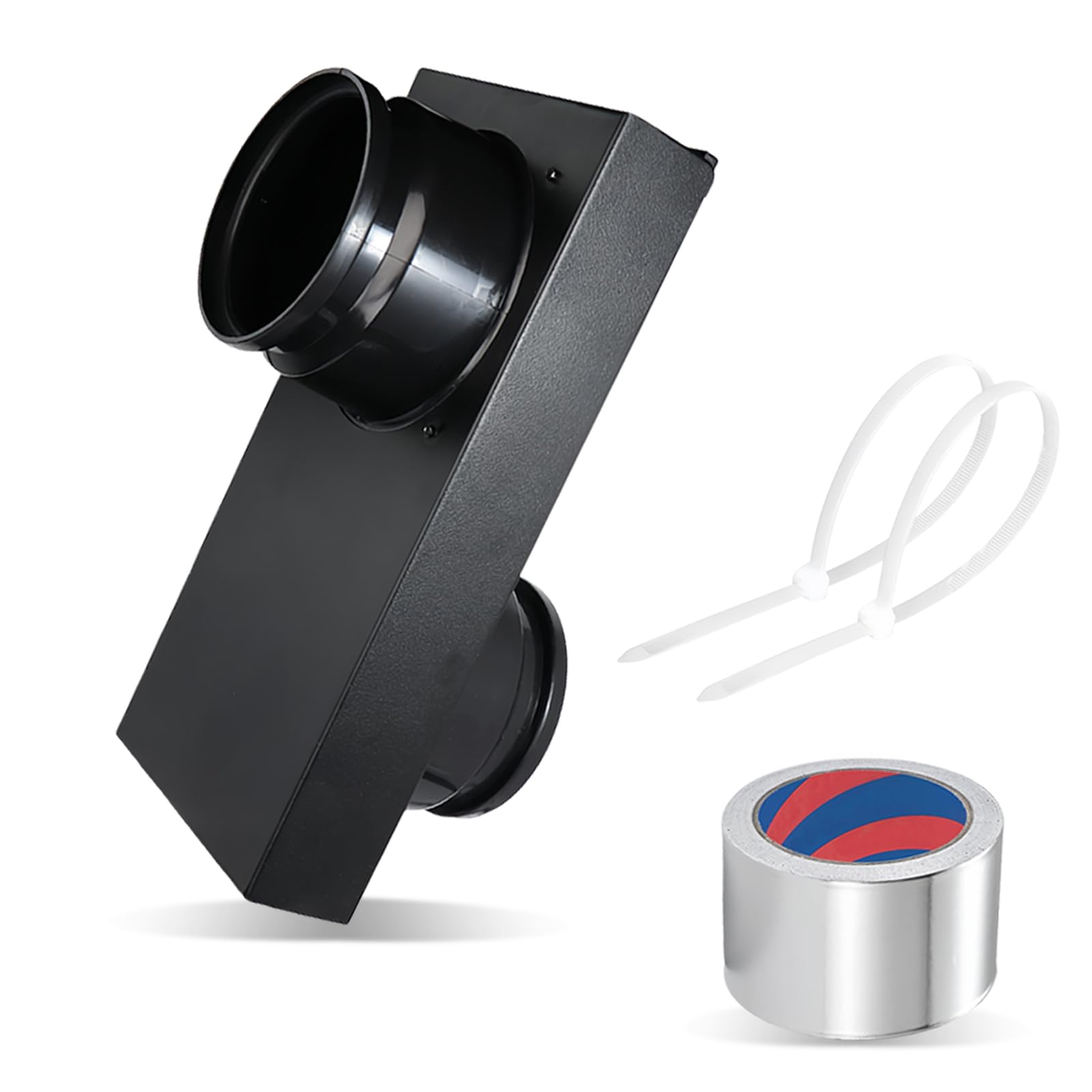 Photo 1 of 84049 Adjustable 0-5" Periscope Dryer Vent Kit – Telescoping Duct Hose Adapter for Tight Spaces, Replacement Vents with 2 Clamps and Foil Tape Included